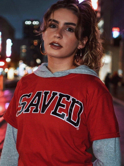 SAVED TEE "Red & Black" - Saved by Christ Apparel